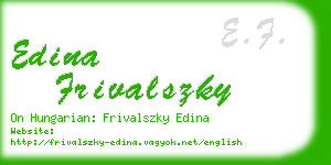 edina frivalszky business card